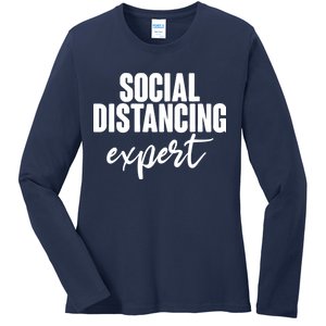 Social Distancing Expert Funny Pandemic Ladies Long Sleeve Shirt