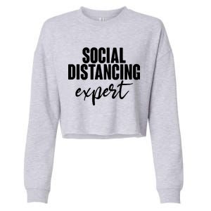 Social Distancing Expert Funny Pandemic Cropped Pullover Crew