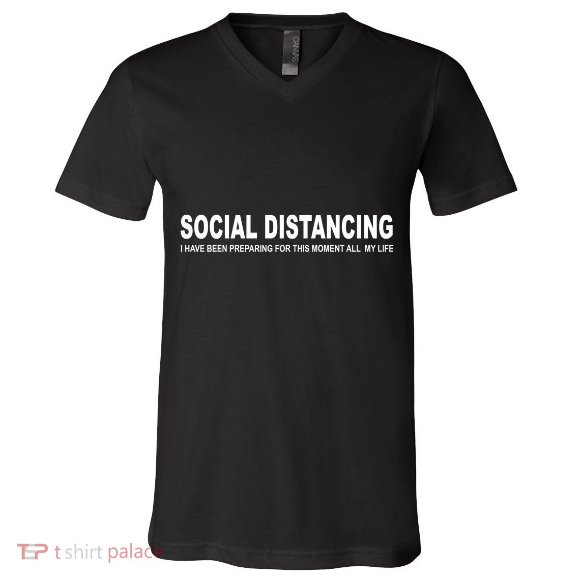 Social Distancing Funny Flu Virus V-Neck T-Shirt
