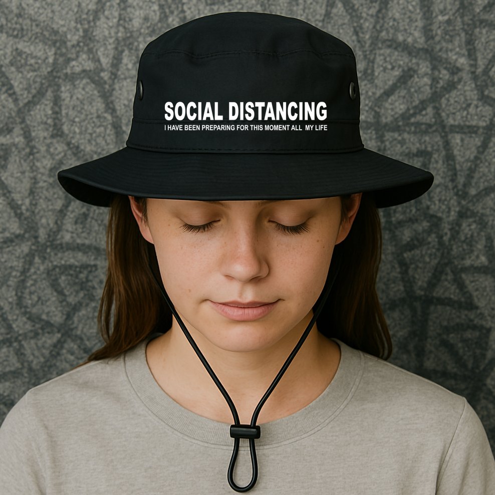 Social Distancing Funny Flu Virus Bucket Hat