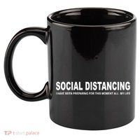 Social Distancing Funny Flu Virus 11oz C Handle Ceramic Mug