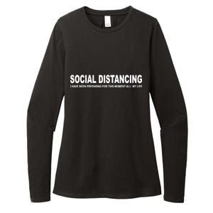 Social Distancing Funny Flu Virus Womens CVC Long Sleeve Shirt