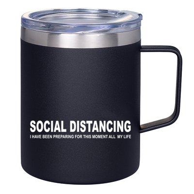 Social Distancing Funny Flu Virus 12oz Stainless Steel Coffee Mug