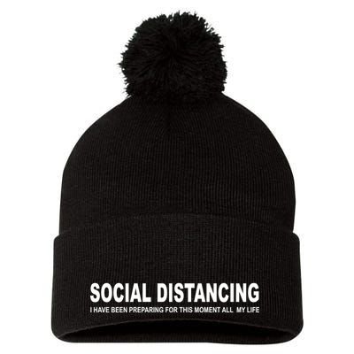 Social Distancing Funny Flu Virus Pom Pom 12in Knit Beanie