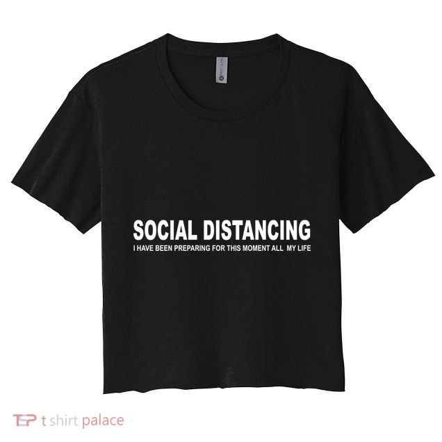 Social Distancing Funny Flu Virus Crop Top