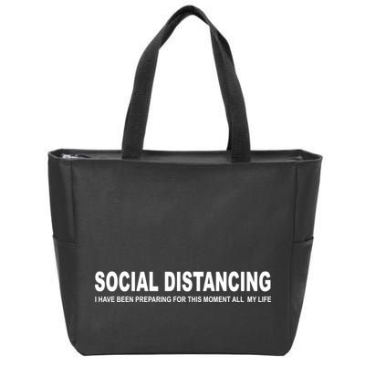 Social Distancing Funny Flu Virus Zip Tote Bag