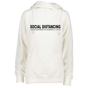 Social Distancing Funny Flu Virus Womens Funnel Neck Pullover Hood