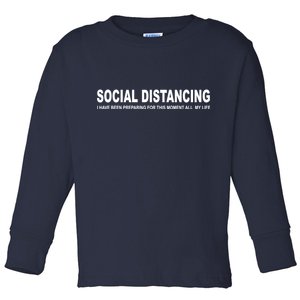 Social Distancing Funny Flu Virus Toddler Long Sleeve Shirt