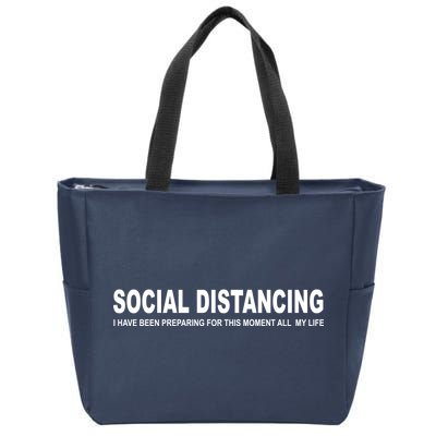 Social Distancing Funny Flu Virus Zip Tote Bag