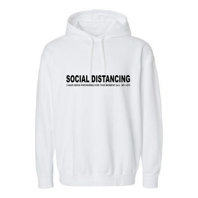 Social Distancing Funny Flu Virus Garment-Dyed Fleece Hoodie