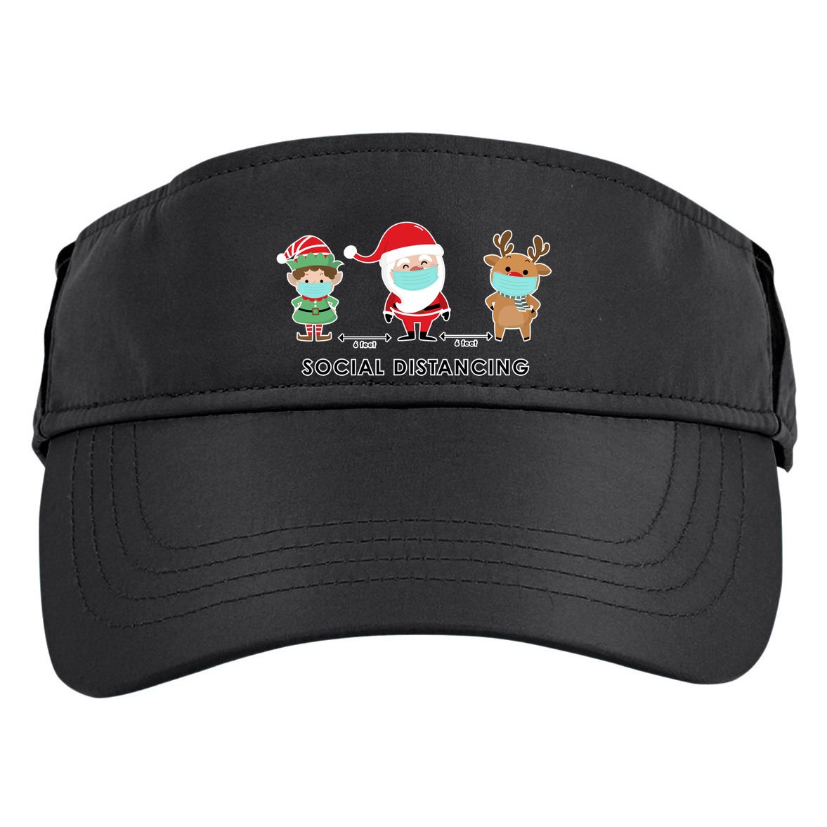 Social Distancing Funny Santa Claus Reindeer Elf Christmas Adult Drive Performance Visor