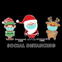 Social Distancing Funny Santa Claus Reindeer Elf Christmas Mug
