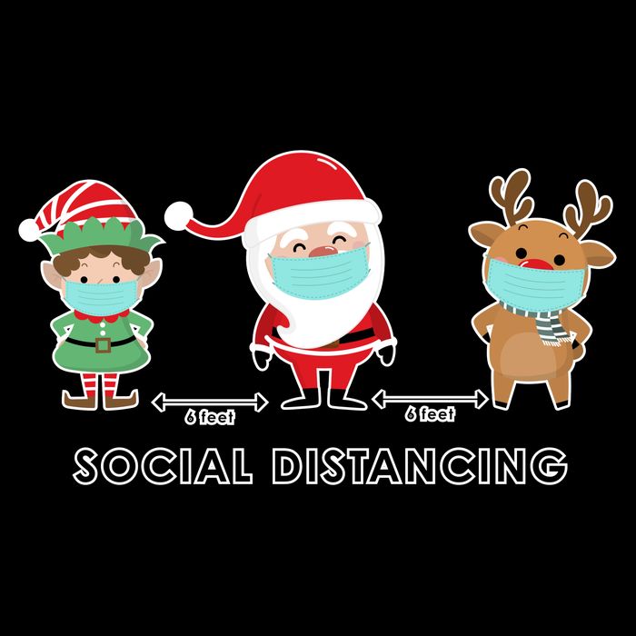 Social Distancing Funny Santa Claus Reindeer Elf Christmas Mug