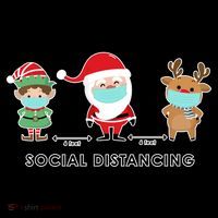 Social Distancing Funny Santa Claus Reindeer Elf Christmas 16 in Basic Backpack