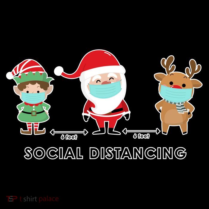 Social Distancing Funny Santa Claus Reindeer Elf Christmas 16 in Basic Backpack