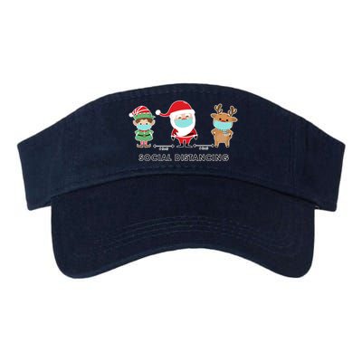 Social Distancing Funny Santa Claus Reindeer Elf Christmas Valucap Bio-Washed Visor