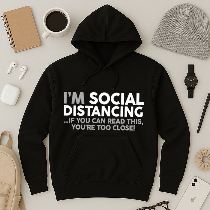 Social Distancing If You Can Read This You're Too Close Hoodie
