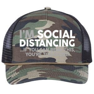 Social Distancing If You Can Read This You're Too Close Retro Rope Trucker Hat Cap