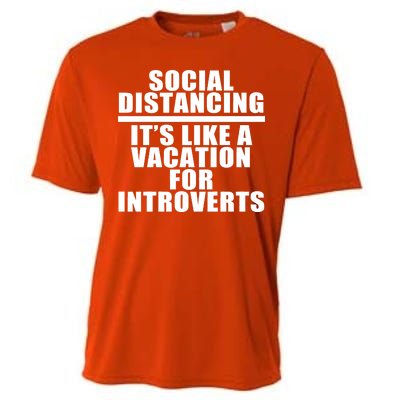 Social Distancing Like A Vacation For Introverts Cooling Performance Crew T-Shirt