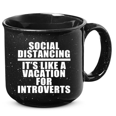 Social Distancing Like A Vacation For Introverts 15oz Campfire Ceramic Mug