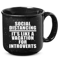 Social Distancing Like A Vacation For Introverts 15oz Campfire Ceramic Mug