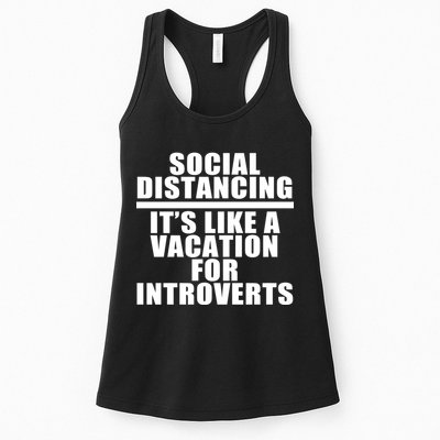 Social Distancing Like A Vacation For Introverts Womens Tank Top