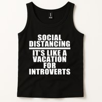 Social Distancing Like A Vacation For Introverts Tank Top