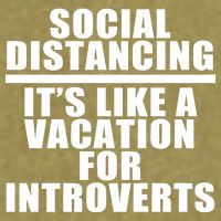 Social Distancing Like A Vacation For Introverts Garment-Dyed Women's Muscle Tee