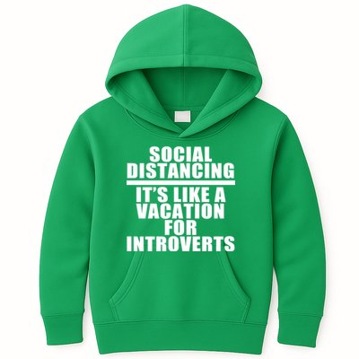 Social Distancing Like A Vacation For Introverts Kids Hoodie