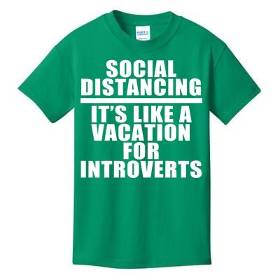 Social Distancing Like A Vacation For Introverts Kids T-Shirt