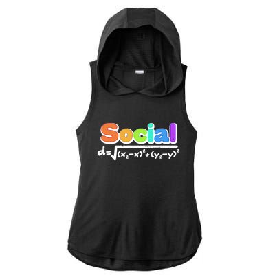 Social Distancing Math Formula  Ladies PosiCharge Tri-Blend Wicking Draft Hoodie Tank