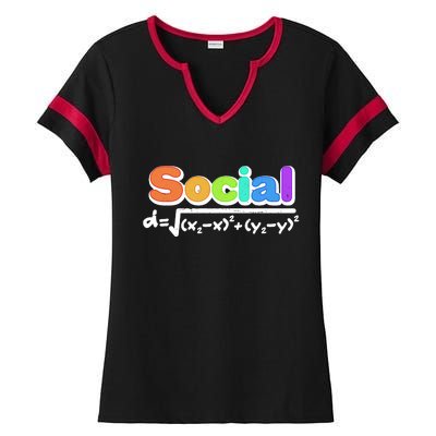 Social Distancing Math Formula  Ladies Halftime Notch Neck Tee