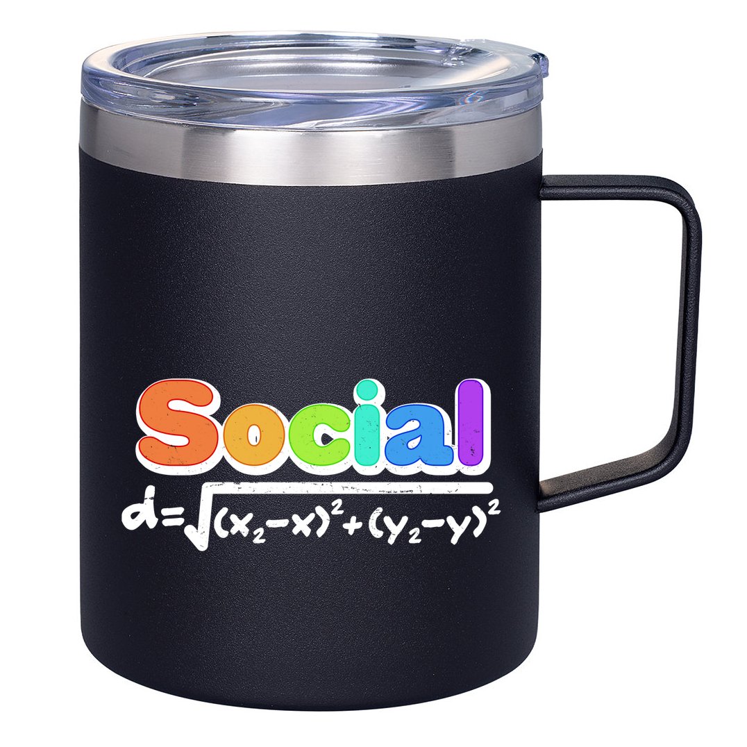 Social Distancing Math Formula  12oz Stainless Steel Coffee Mug
