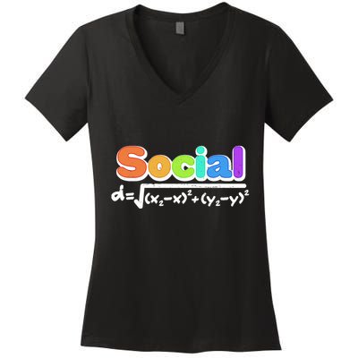 Social Distancing Math Formula  Women's V-Neck T-Shirt