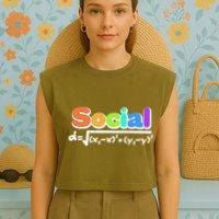 Social Distancing Math Formula  Garment-Dyed Women's Muscle Tee