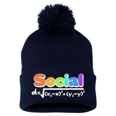 Social Distancing Math Formula  Pom Pom 12in Knit Beanie