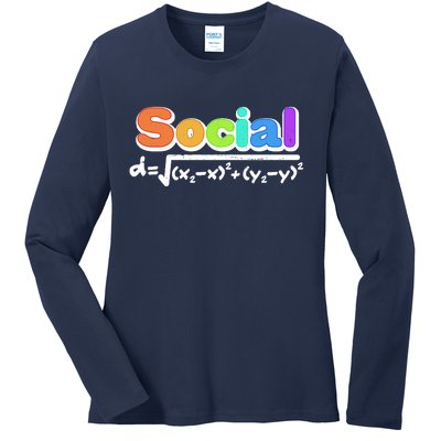 Social Distancing Math Formula  Ladies Long Sleeve Shirt