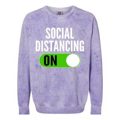 Social Distancing On Button Colorblast Crewneck Sweatshirt