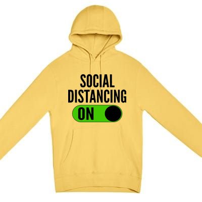 Social Distancing On Button Premium Pullover Hoodie