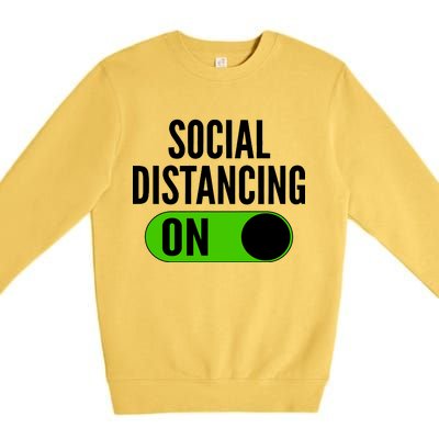 Social Distancing On Button Premium Crewneck Sweatshirt