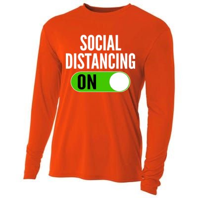 Social Distancing On Button Cooling Performance Long Sleeve Crew