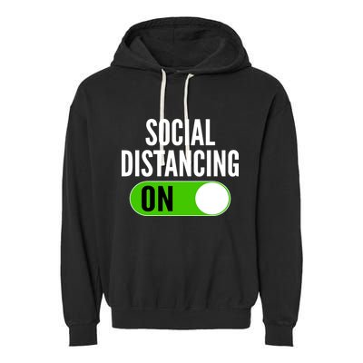 Social Distancing On Button Garment-Dyed Fleece Hoodie