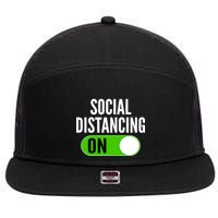 Social Distancing On Button 7 Panel Mesh Trucker Snapback Hat