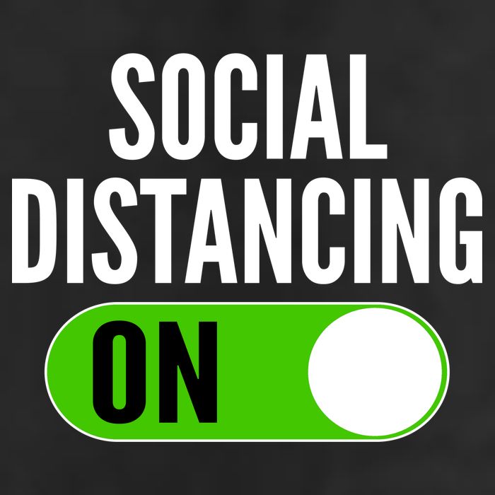 Social Distancing On Button 7 Panel Mesh Trucker Snapback Hat