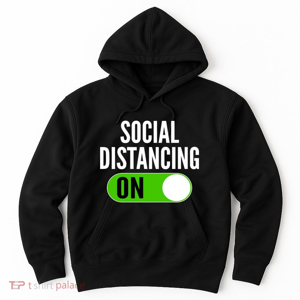 Social Distancing On Button Hoodie