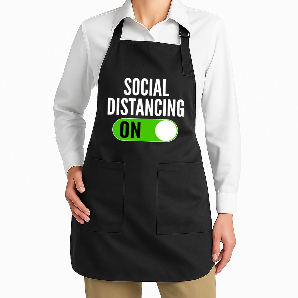 Social Distancing On Button Apron