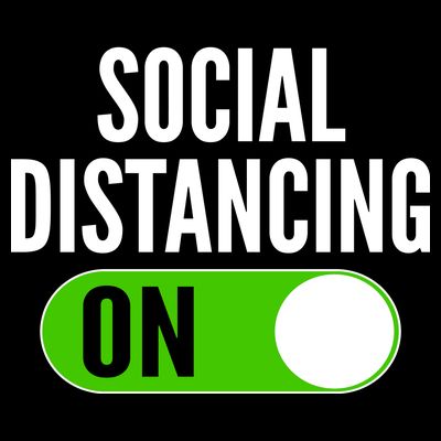 Social Distancing On Button T-Shirt
