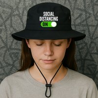 Social Distancing On Button Bucket Hat