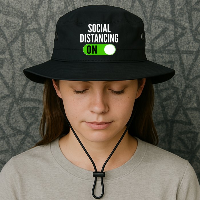 Social Distancing On Button Bucket Hat