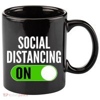 Social Distancing On Button 11oz C Handle Ceramic Mug